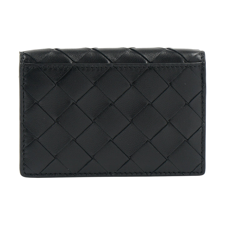 Bottega Veneta Black Leather Wallet with Iconic Intrecciato Design