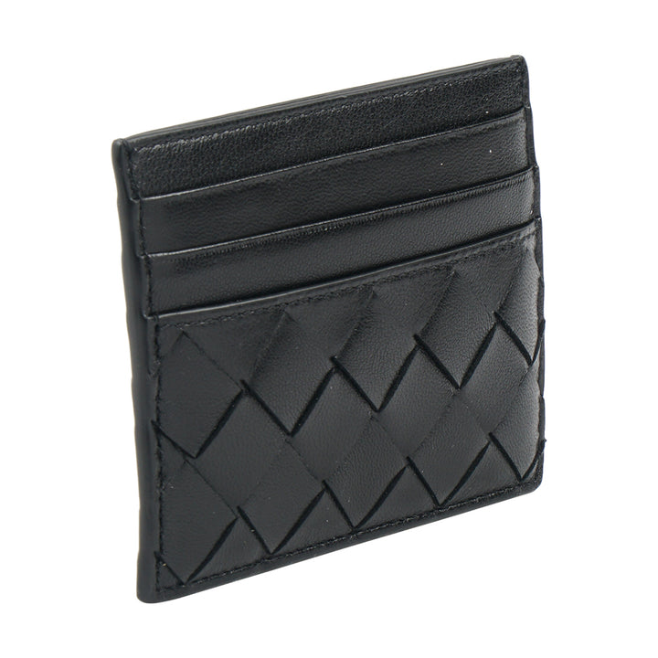 Bottega Veneta Black Woven Leather Wallet - Made in Italy