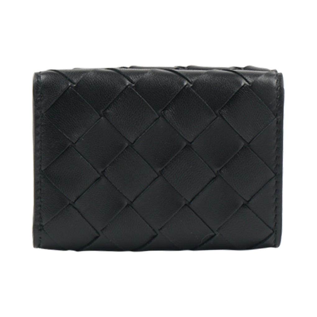 Bottega Veneta Black Intrecciato Woven Wallet - Made in Italy