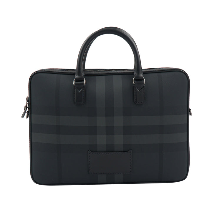 Burberry Bags - Sophisticated Leather Bag in Charcoal with Iconic Check Pattern