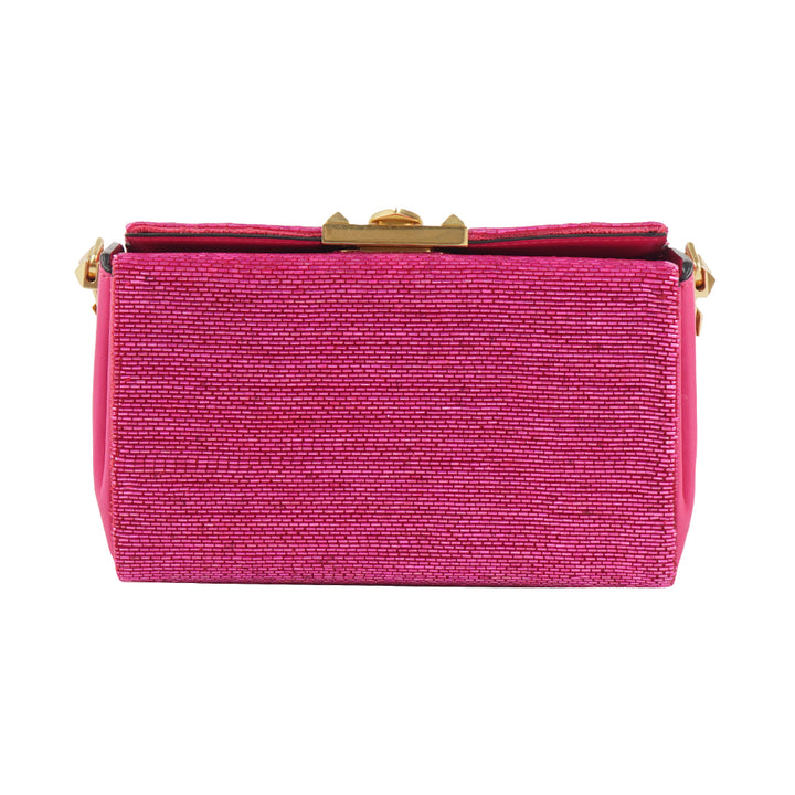 Valentino Bags Fuchsia Handbag with Gold Hardware - Made in Italy