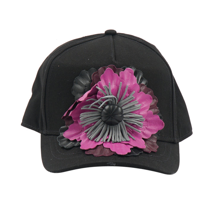 Dsquared2 Black-Multi Floral Appliqué Hat