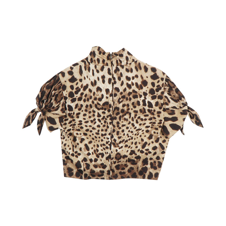 Dolce & Gabbana Brown Shirt with Animal Print Design - Made in Italy