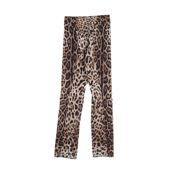 Dolce & Gabbana Leopard Print Trousers Brown - Made in Italy