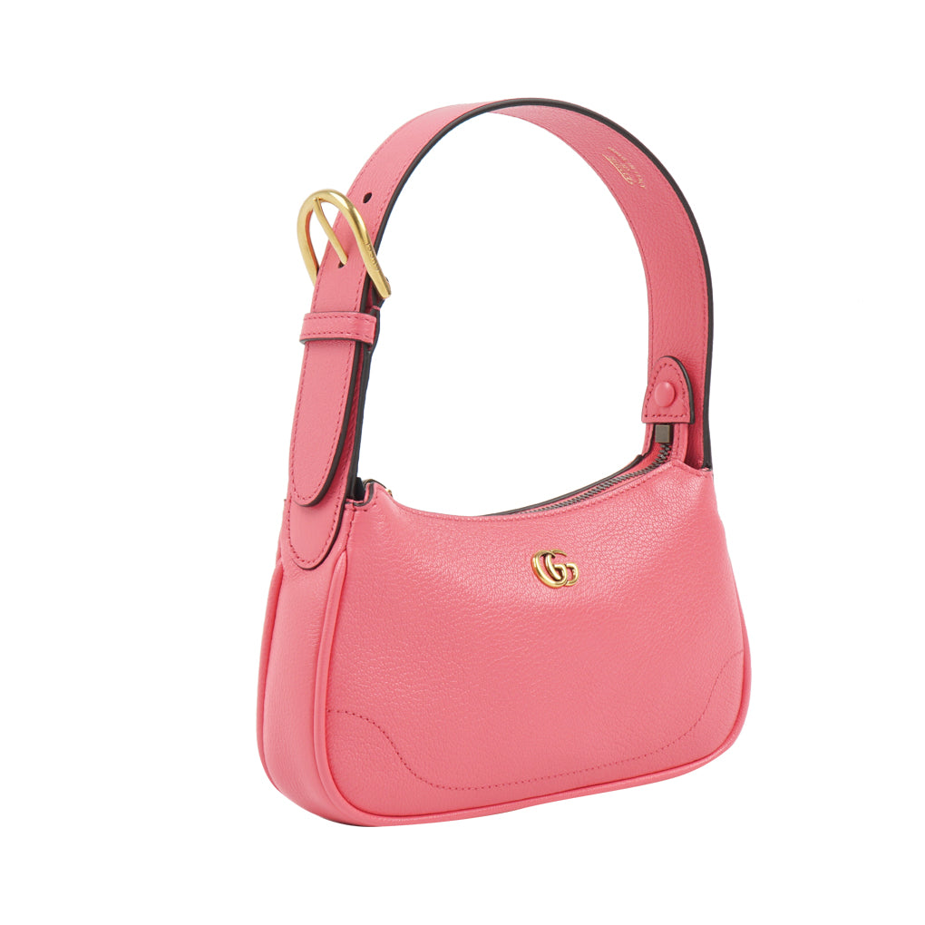 Gucci Pink-Gold Leather Bag with Signature GG Logo