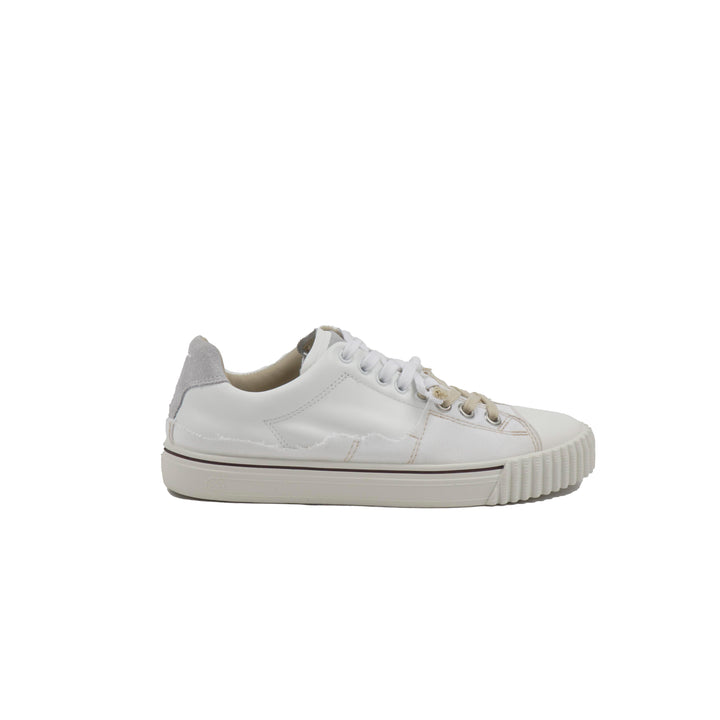 Maison Margiela Avant-Garde White-Grey Sneakers with Deconstructed Design