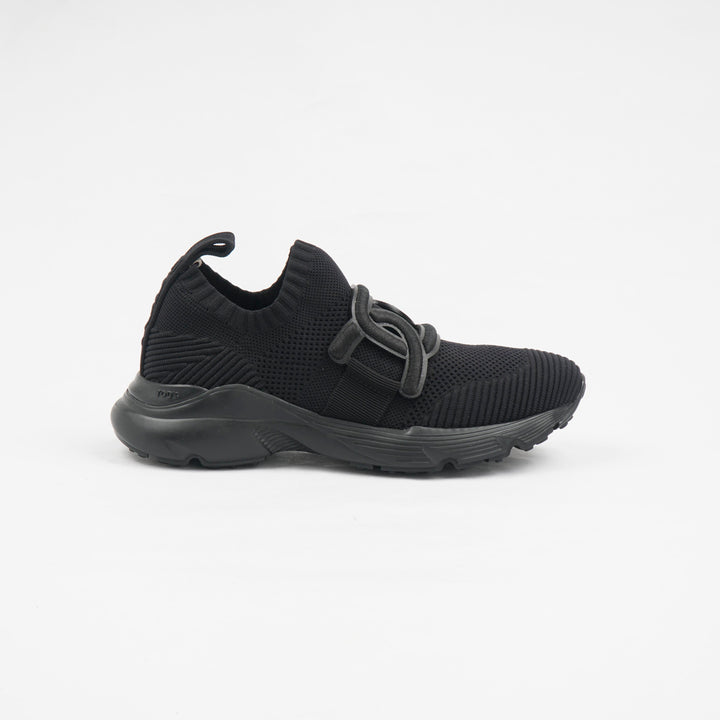 TOD'S Black Knit Sneakers with Durable Rubber Sole