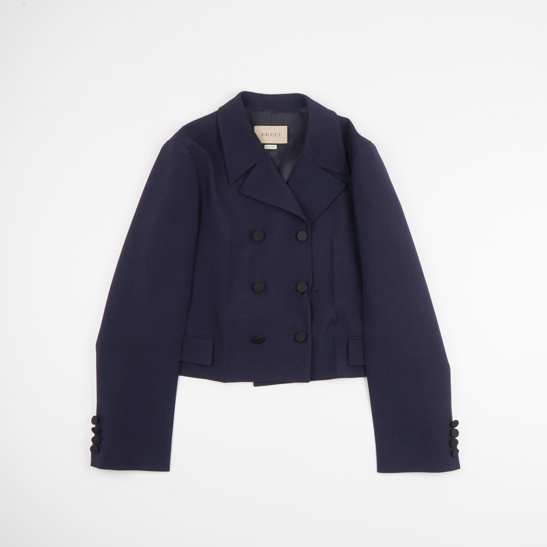 Gucci Double-Breasted Jacket - Navy Blue Italian Craftsmanship