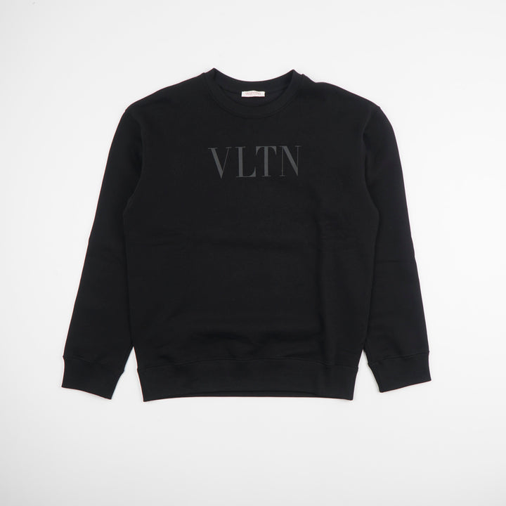 Valentino VLTN Logo Black Sweatshirt - Made in Italy, Relaxed Fit