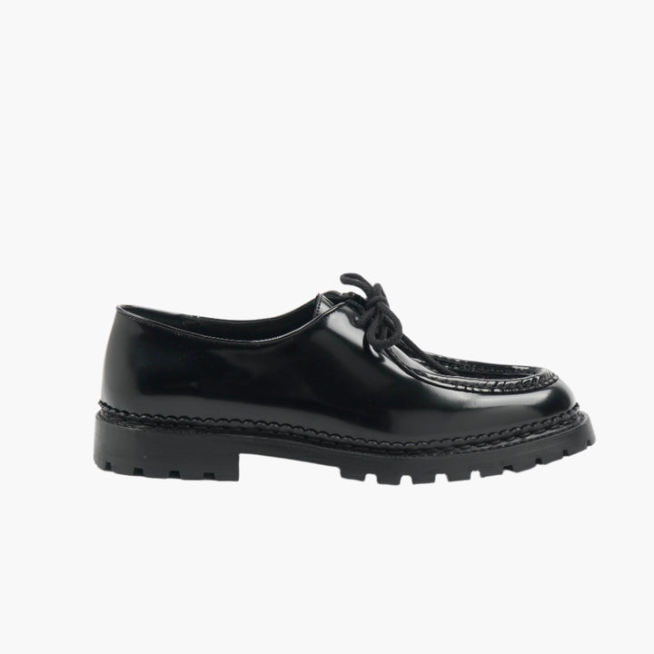 SAINT LAURENT Black Malo Lace up Shoes