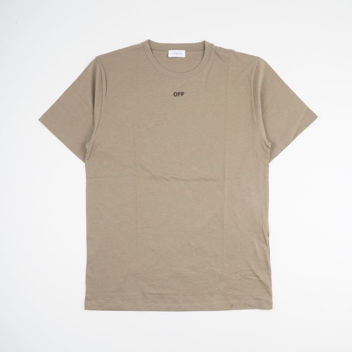 OFF-WHITE Beige Cotton T-Shirt with Logo for Urban Style