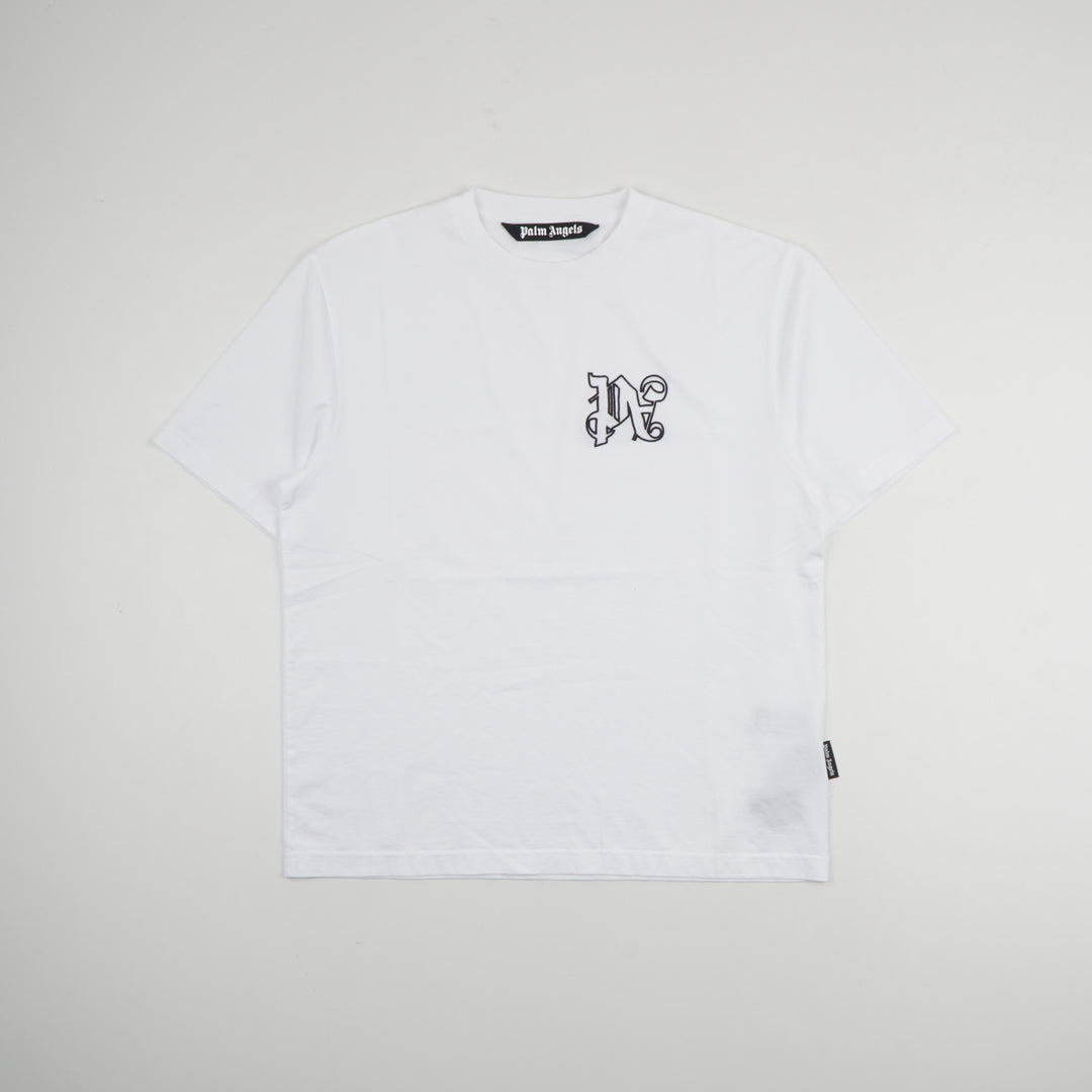 Palm Angels White T-Shirt with Bold Logo Design