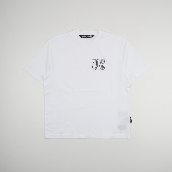 Palm Angels White T-Shirt with Bold Logo Design