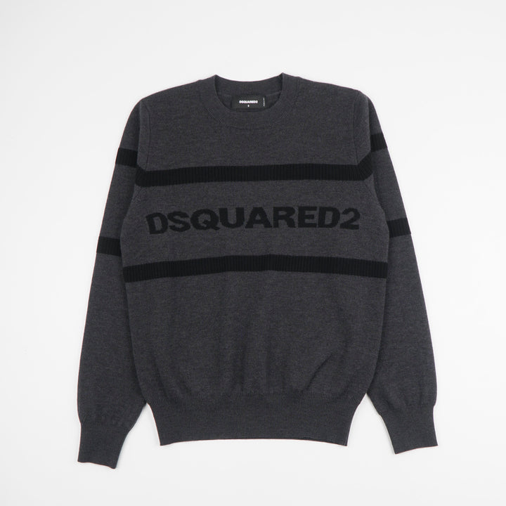 Maglione con logo DSQUARED2 grigio-nero