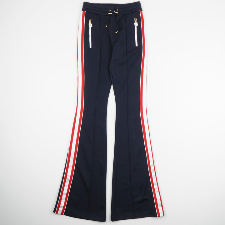 BALMAIN Flared Track Pants with Red and White Stripes - Navy-Red