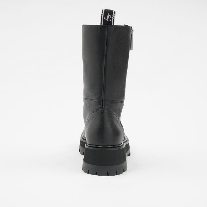 JIMMY CHOO Nero Black Leather Boots with Non-Slip Sole and Side Zipper