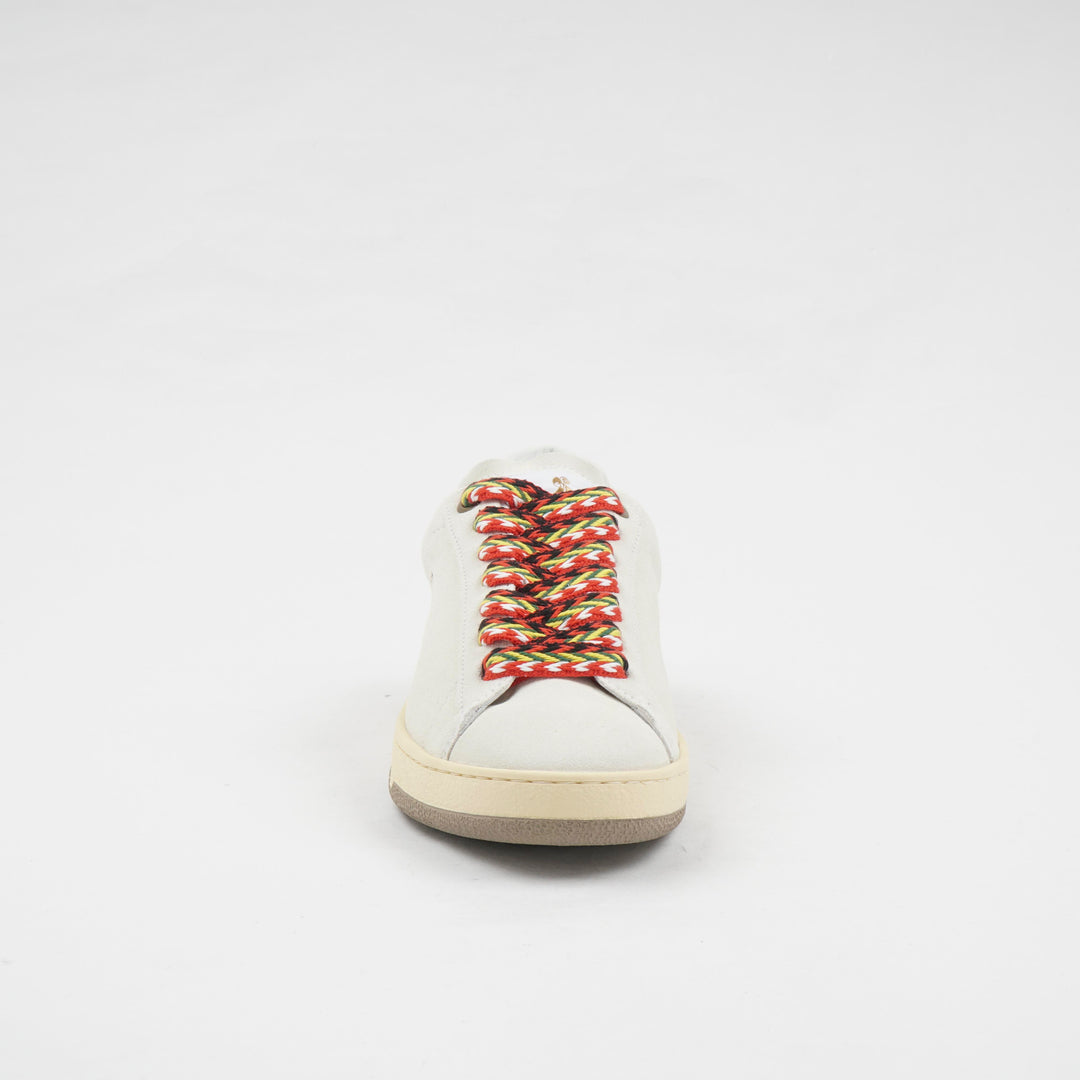 LANVIN White-Multi Sneakers with Multicolor Laces