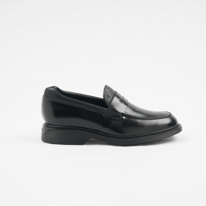 Hogan Black Leather Loafers for Men - Stylish and Comfortable Footwear