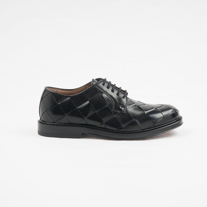 Bottega Veneta Nero Intrecciato Leather Shoes - Made in Italy