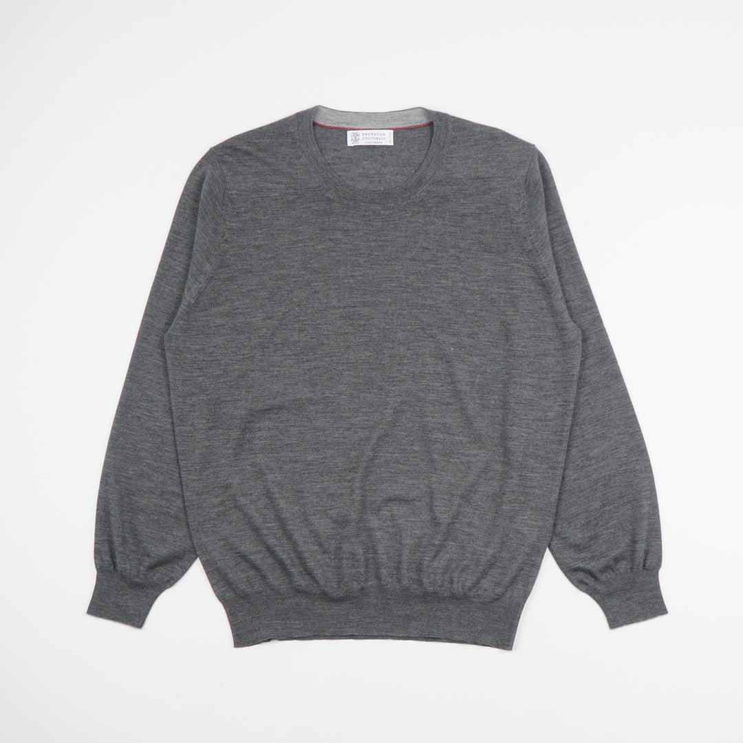 BRUNELLO CUCINELLI Timeless Grey Sweater Made in Italy