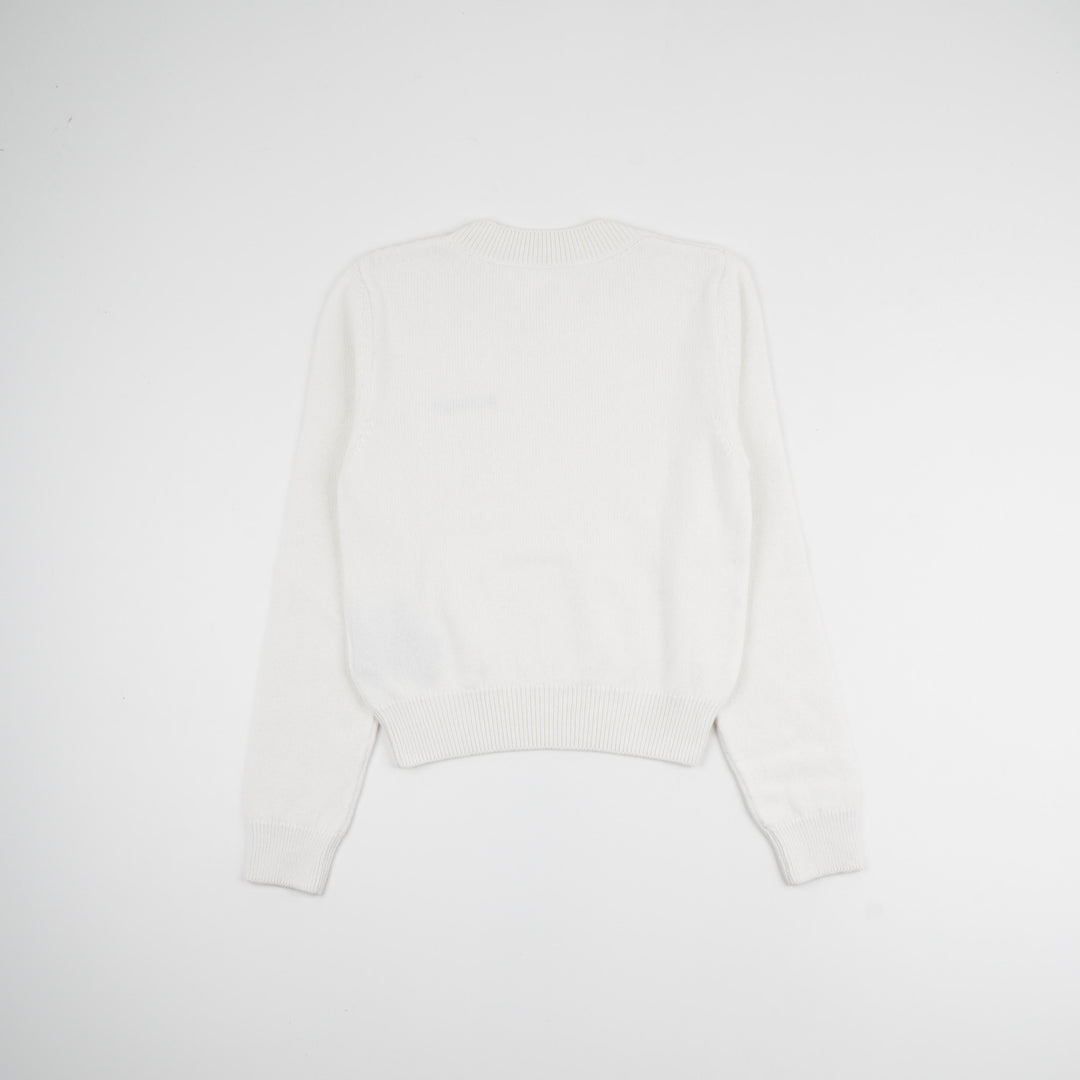 Palm Angels White Logo Embroidered Sweater