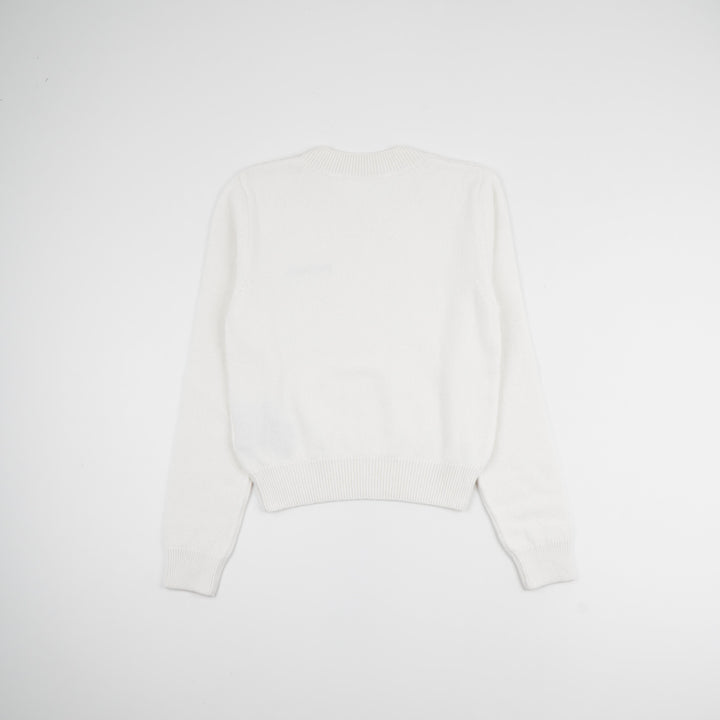 Palm Angels White Logo Embroidered Sweater