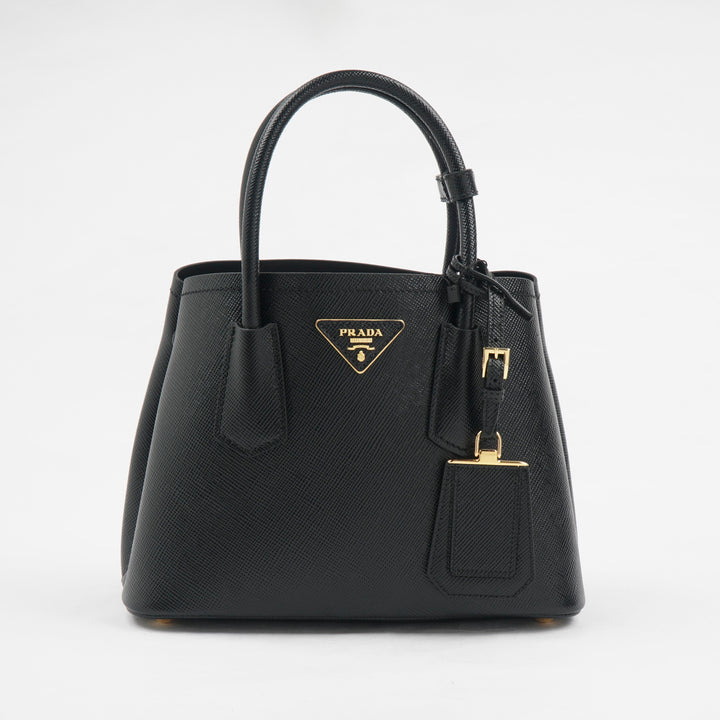 Prada Black Handbag - Luxurious Design with Gold Accents