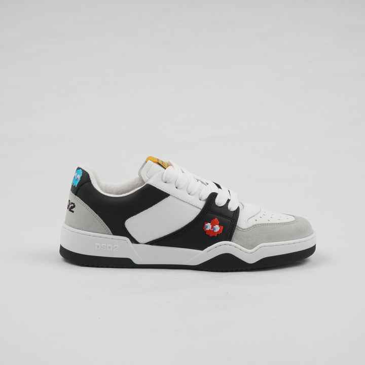 DSQUARED2 Stylish Black and White Sneakers with Colorful Accents