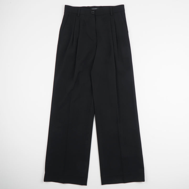 Dolce & Gabbana Women's Wide-Leg Black Trousers - Made in Italy