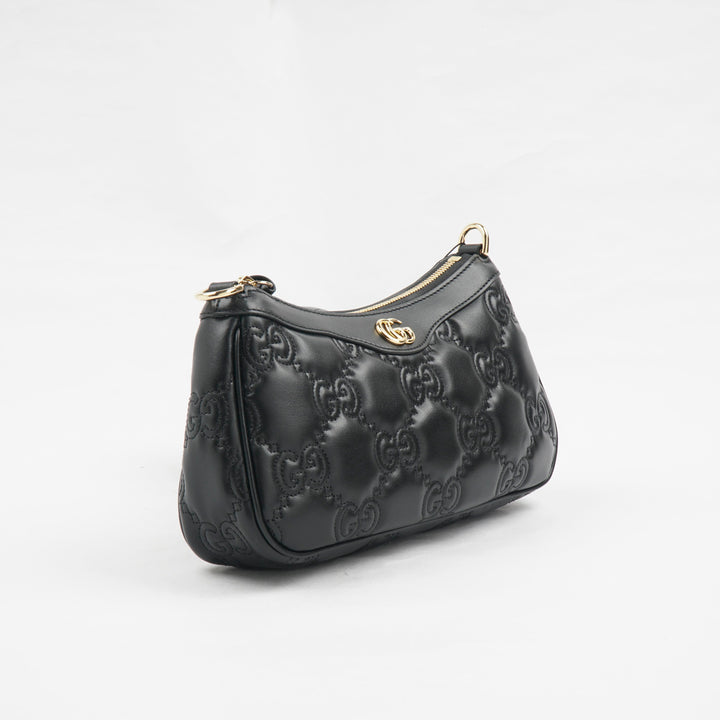 Gucci Black Leather Bag with GG Detailing - Luxury Handbag Made in Italy