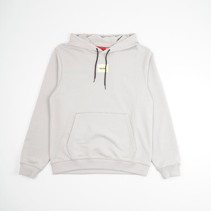 Hugo Boss Men's Grey-Yellow Hoodie with Kangaroo Pocket