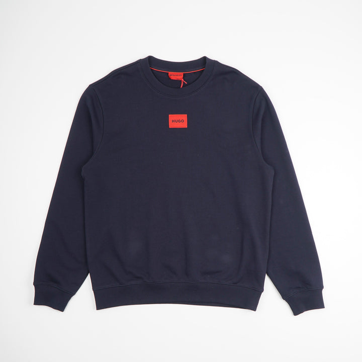 Felpa blu navy-rossa da uomo HUGO BOSS con logo accentato