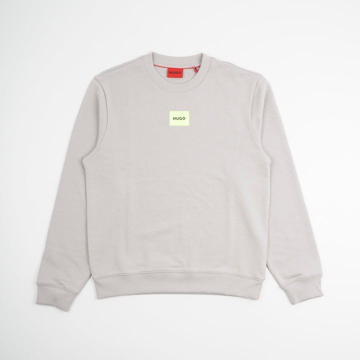 Felpa in misto cotone grigio-giallo HUGO BOSS con design del logo discreto