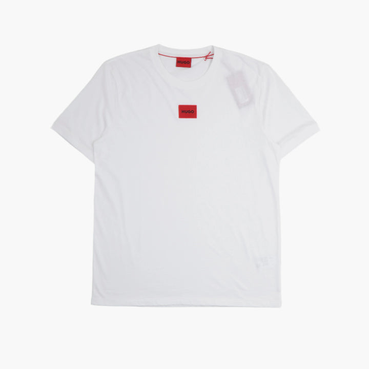 HUGO BOSS White-Red Crew Neck T-Shirt for Men