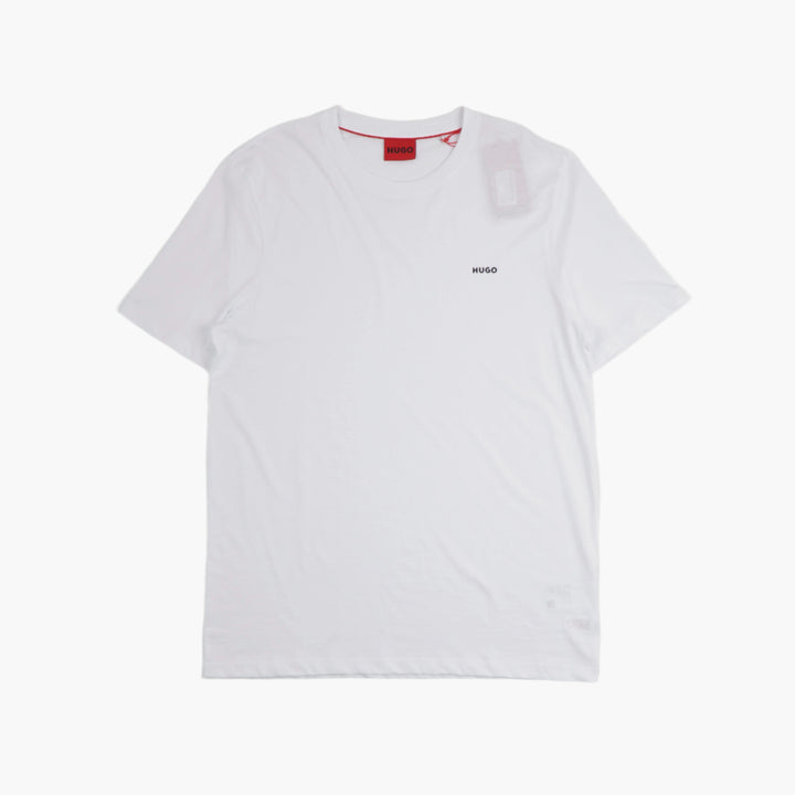 T-shirt in cotone premium HUGO BOSS con logo ricamato in bianco