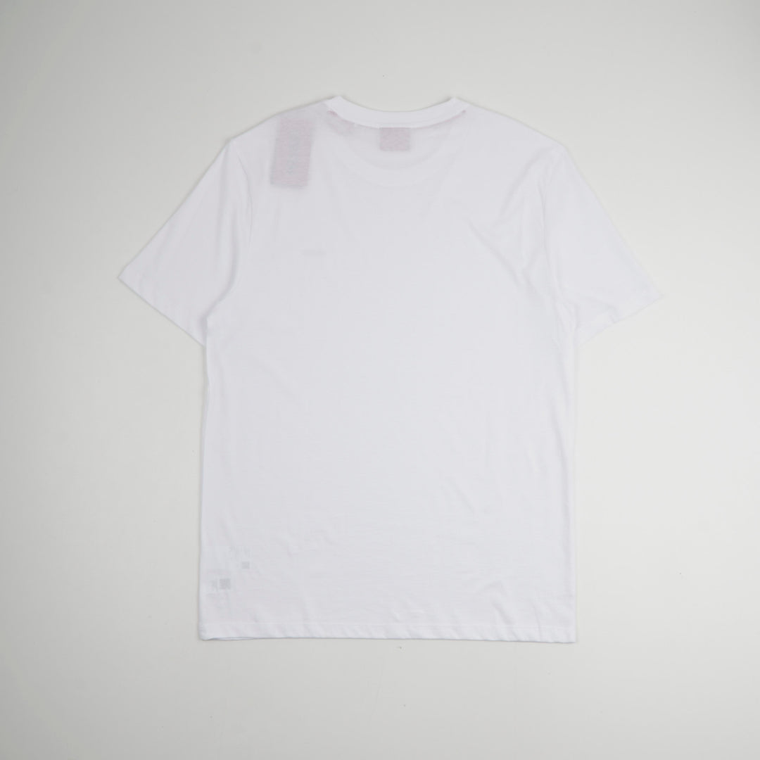 T-shirt in cotone premium HUGO BOSS con logo ricamato in bianco