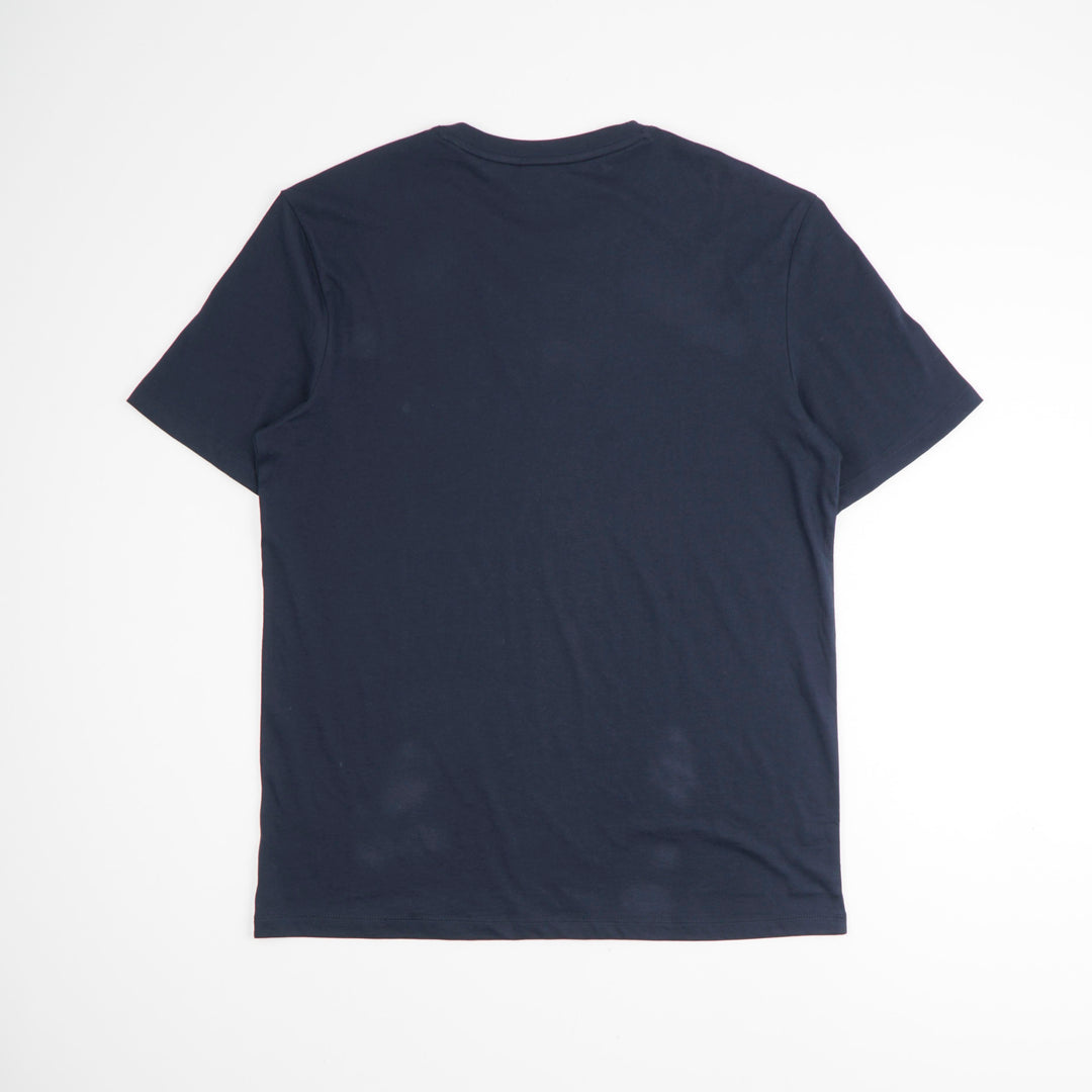 HUGO BOSS Classic Navy-White Cotton T-Shirt with Subtle Logo Detail