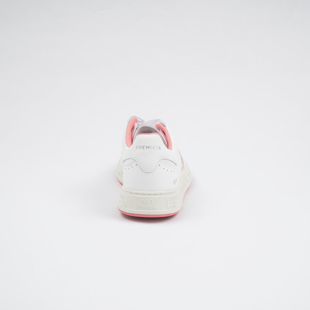 PREMIATA White-Pink Leather Sneakers with Red Accents