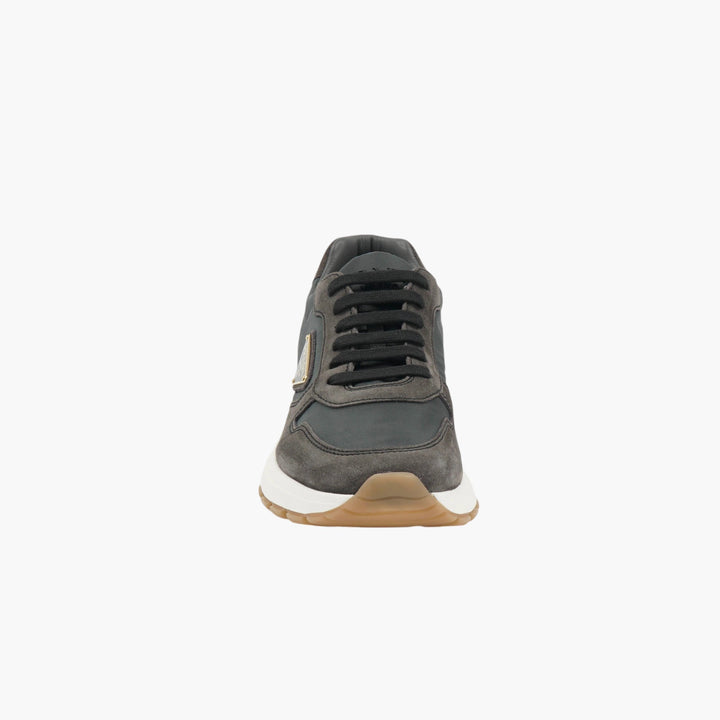 PRADA Men's Dark Grey-Gold Sneakers