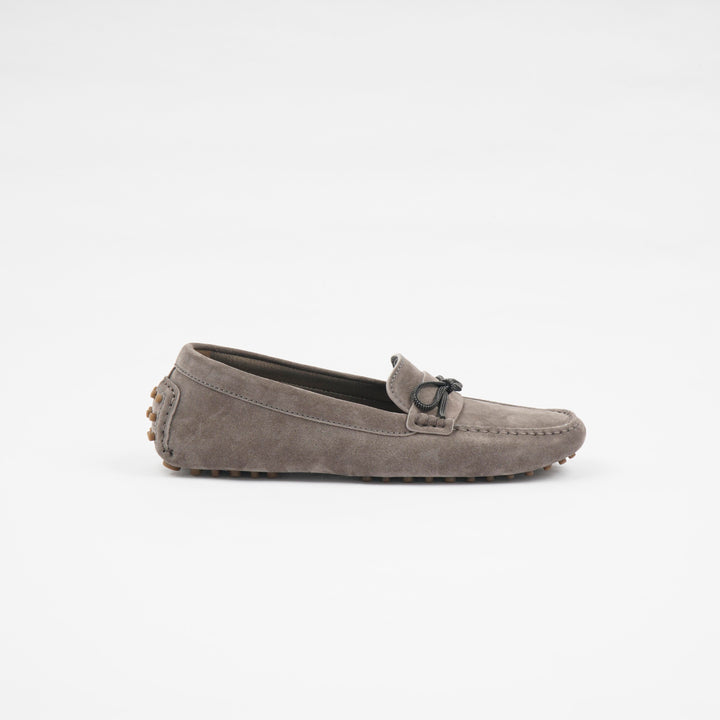 Brunello Cucinelli High-Quality Suede Loafers in Grigio - Elegant and Versatile Design