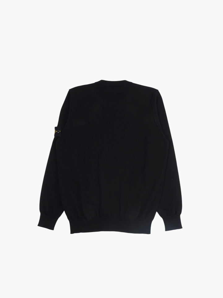 STONE ISLAND Black Sweater with Logo