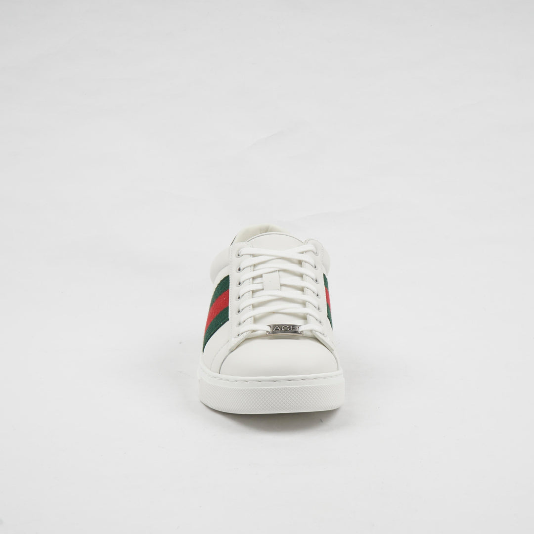 GUCCI White-Multi Sneakers with Iconic Web Stripe