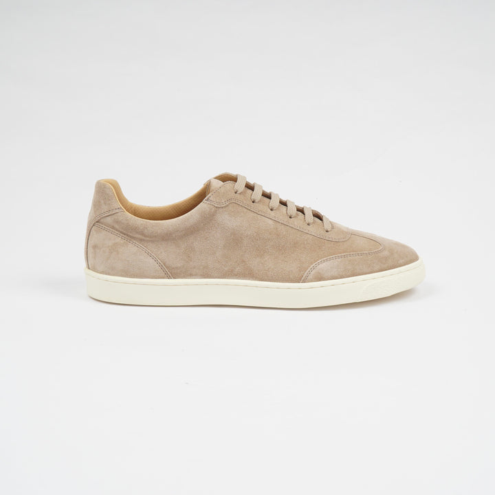 Brunello Cucinelli Beige-White Suede Sneakers