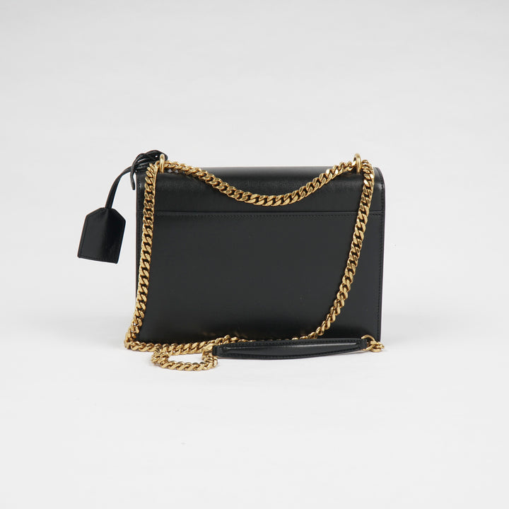 SAINT LAURENT Black-Gold Designer Handbag