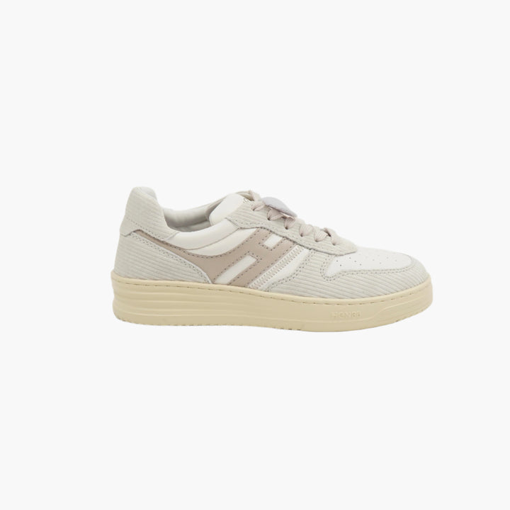 Sneakers Hogan Donna in Pelle Bianco-Beige