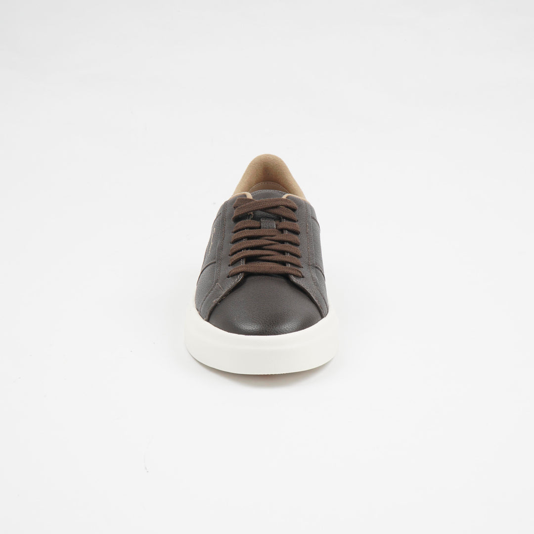 Sneakers Santoni in pelle marrone scuro