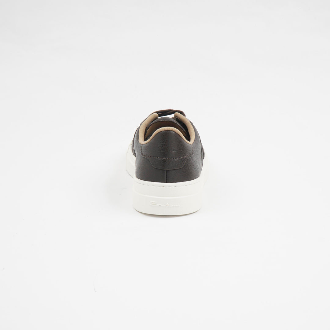 Santoni Dark Brown Leather Sneakers