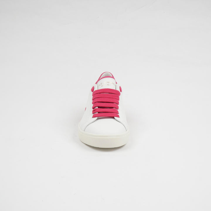 Dolce & Gabbana White-Fuchsia Lace Sneakers