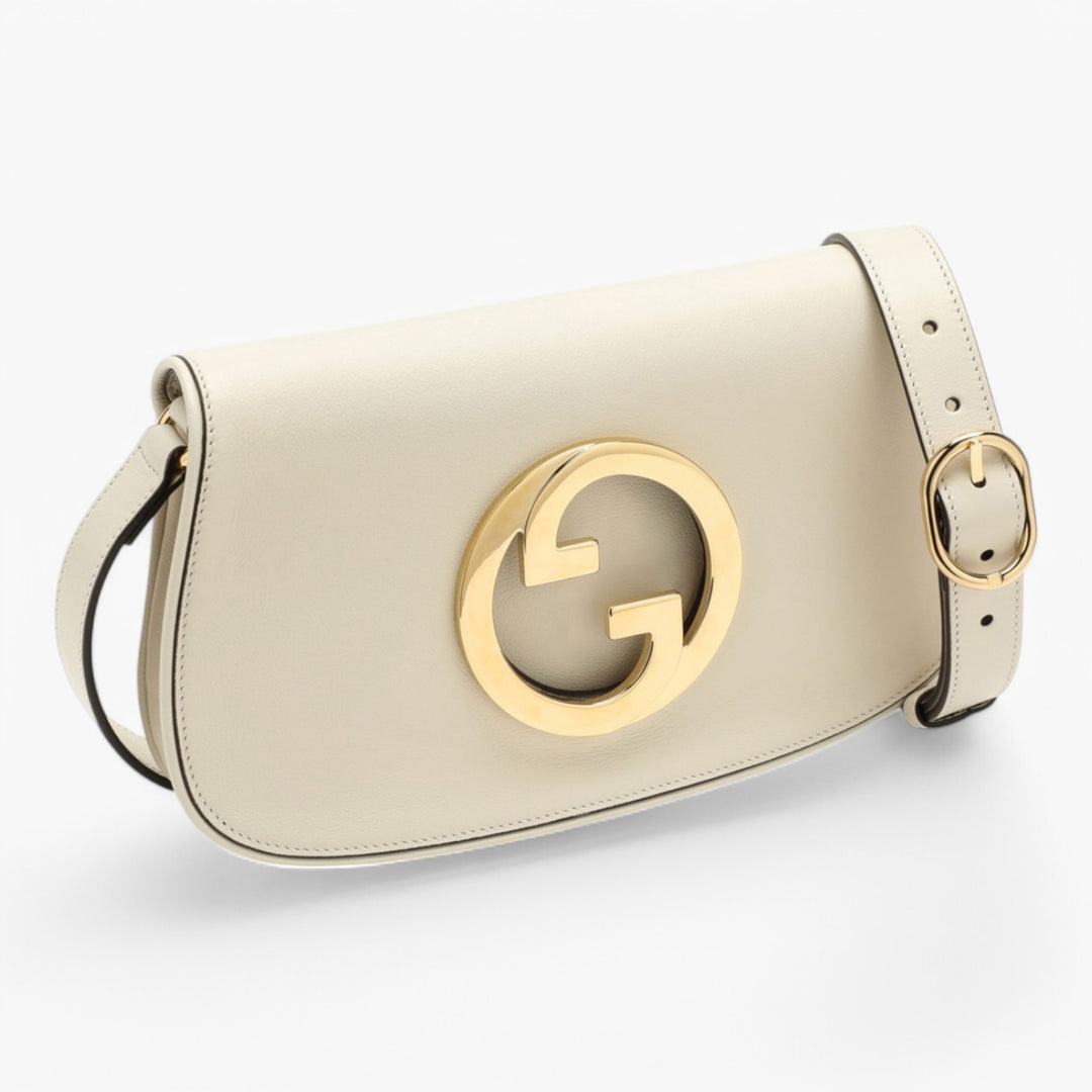 Borsa Blondie in pelle bianco-oro GUCCI