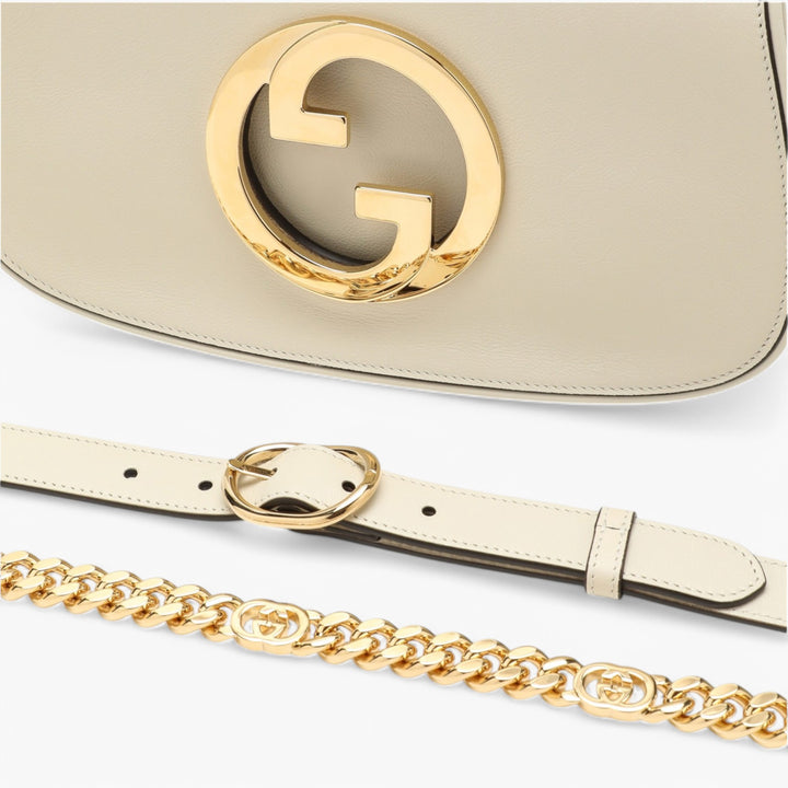 GUCCI White-Gold leather Blondie bag